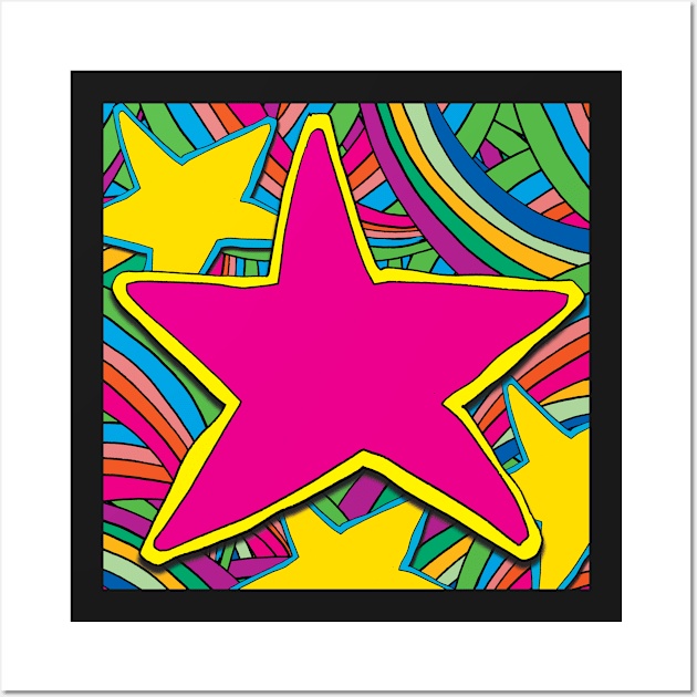 COLOURFUL STARS ILLUSTRATION Wall Art by CliffordHayes